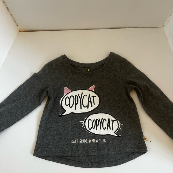 KATE SPADE 🍭🍭NEW YORK 🍭🍭REDUCED NWOT Gray LS Adorable MUST HAVE TOP SIZE 2 - Picture 5 of 9